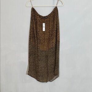 NWT J. Crew Midi Skirt leopard Animal Print Sheer Overlay
